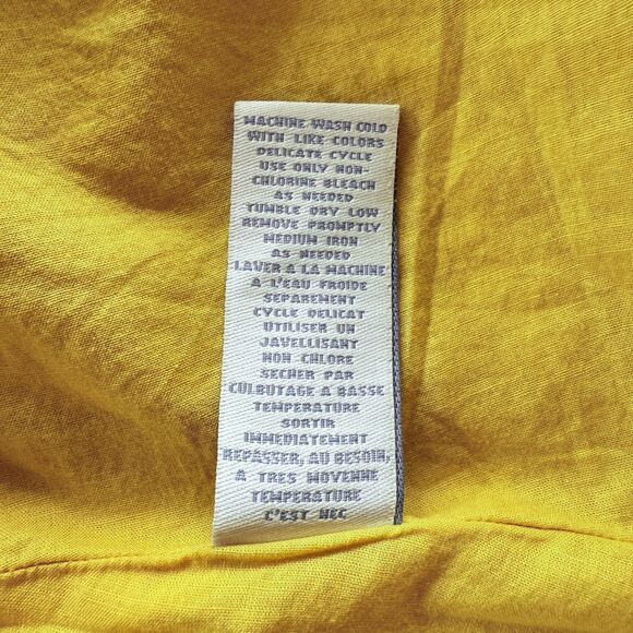 Anthropologie Odille Drawing Parallels Pleated Ribbon Tie Skirt Marigold Yellow - Picture 8 of 10